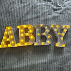 Illuminated Party Letters - White with Yellow Glow